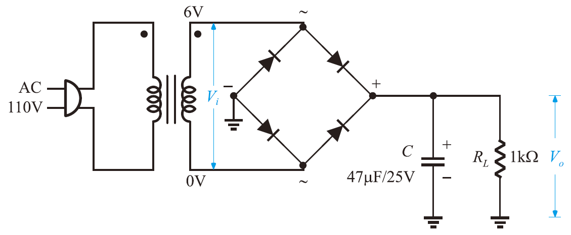 2-4 工作三：橋式全波整流濾波電路